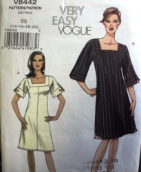 8442 SO EZ SQUARE NECK LINED YOKE A-LINE DRESS PATTERN 14-20